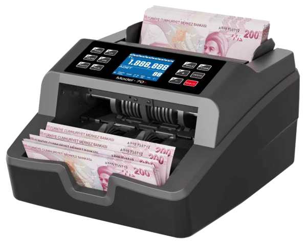 Samuto Model70+Plus gri renkli para sayma makinesi